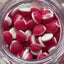 Strawberries and cream gummy candy lollies