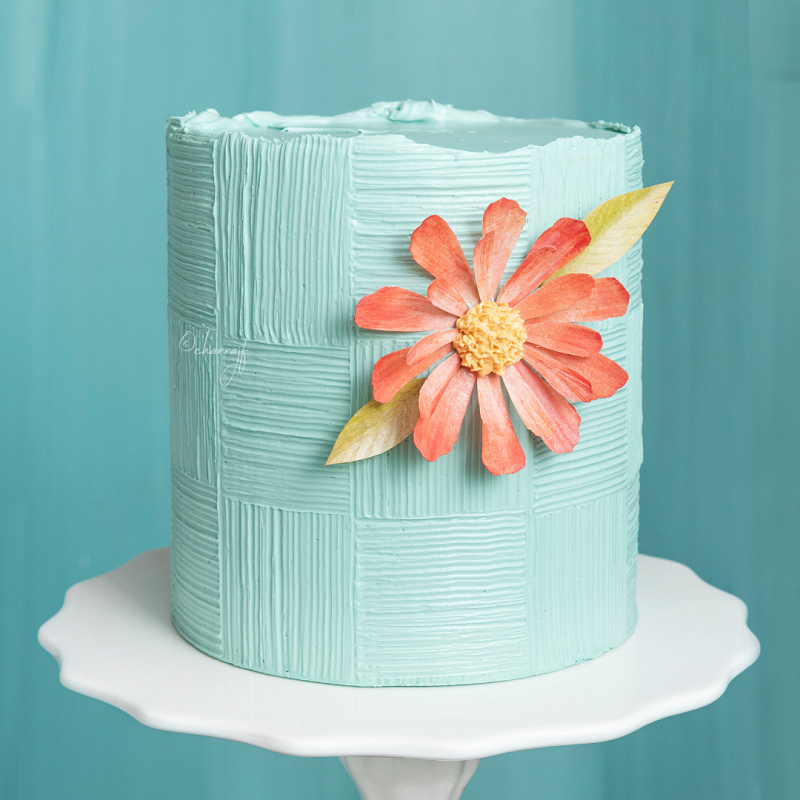 teal icing example on cake