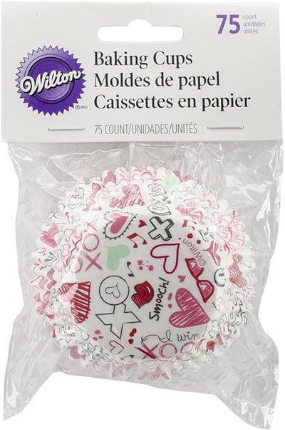 Valentines Day Doodles standard cupcake papers 75 pack