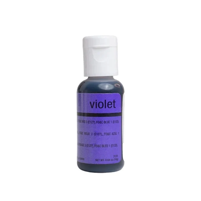 violet airbrush colouring in a small bottle with white lid