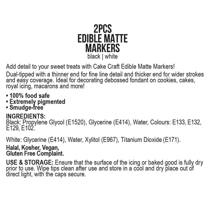 Information and ingredients label