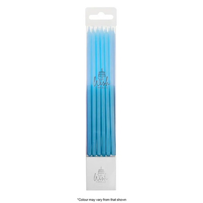 Tall 14.5cm candles Blue Block colour Pack of 12