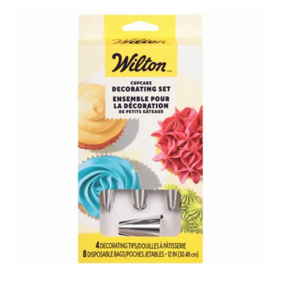 Wilton cupcake decorating set inside packaging