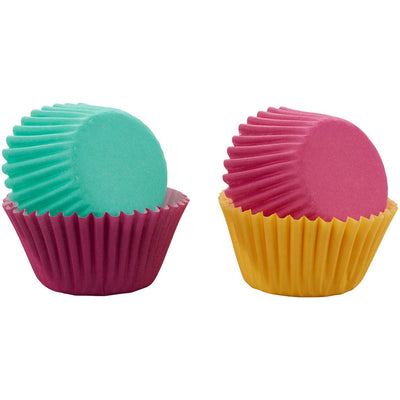 Jewel tone Rainbow mini cupcake papers pack 100