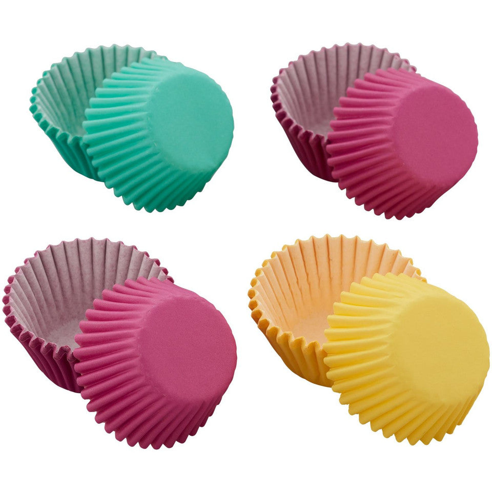 Jewel tone Rainbow mini cupcake papers pack 100