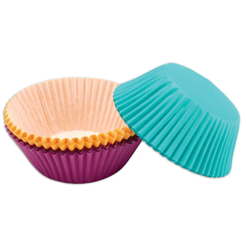 Jewel tone Rainbow mini cupcake papers pack 100