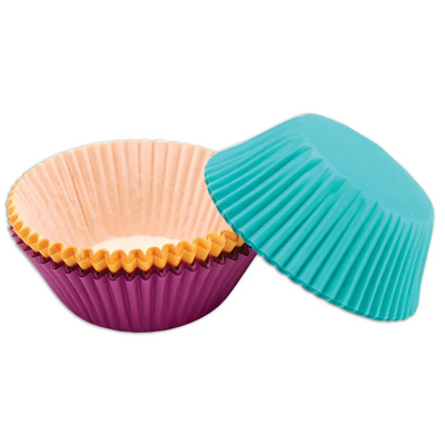 Jewel tone Rainbow mini cupcake papers pack 100