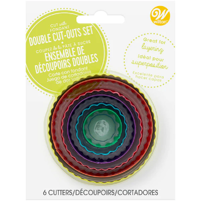 Round Circle Fondant Double sided coloured metal Cut Outs cutter set