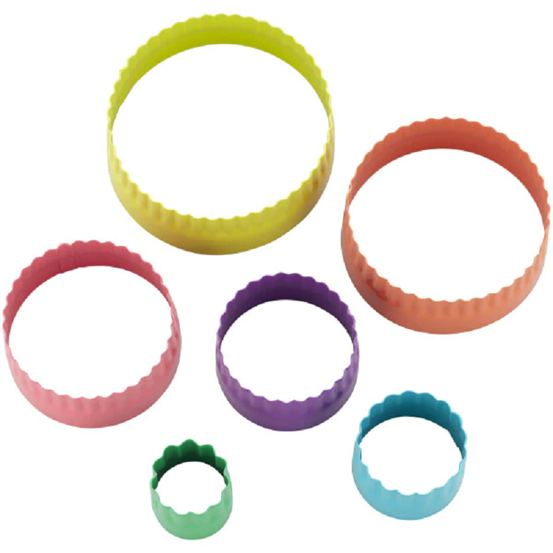 Round Circle Fondant Double sided coloured metal Cut Outs cutter set