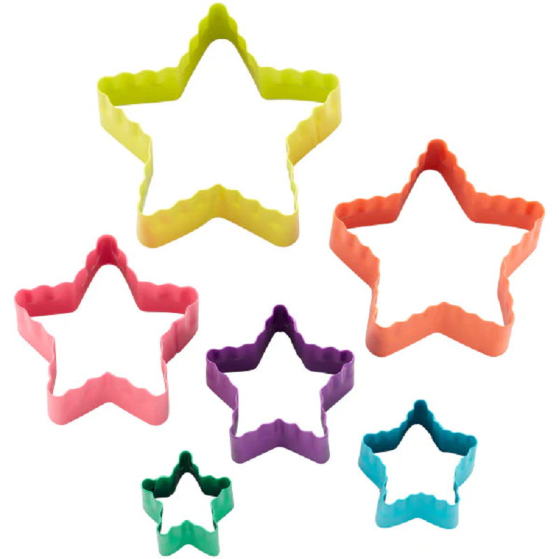 Stars Fondant Double sided coloured metal Cut Outs cutter set