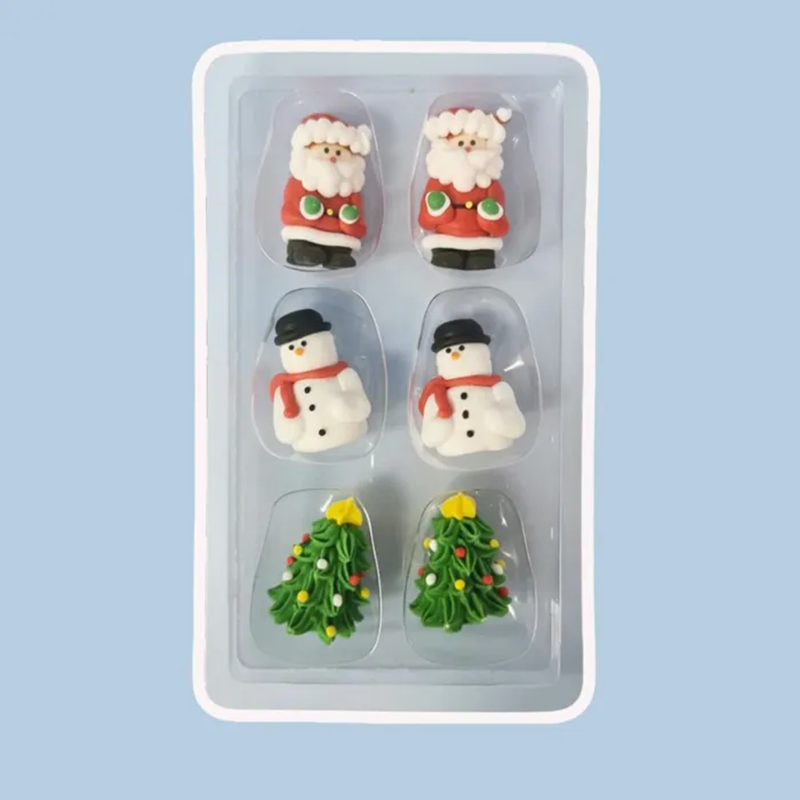 3d Christmas sugar icing decorations 6 pack