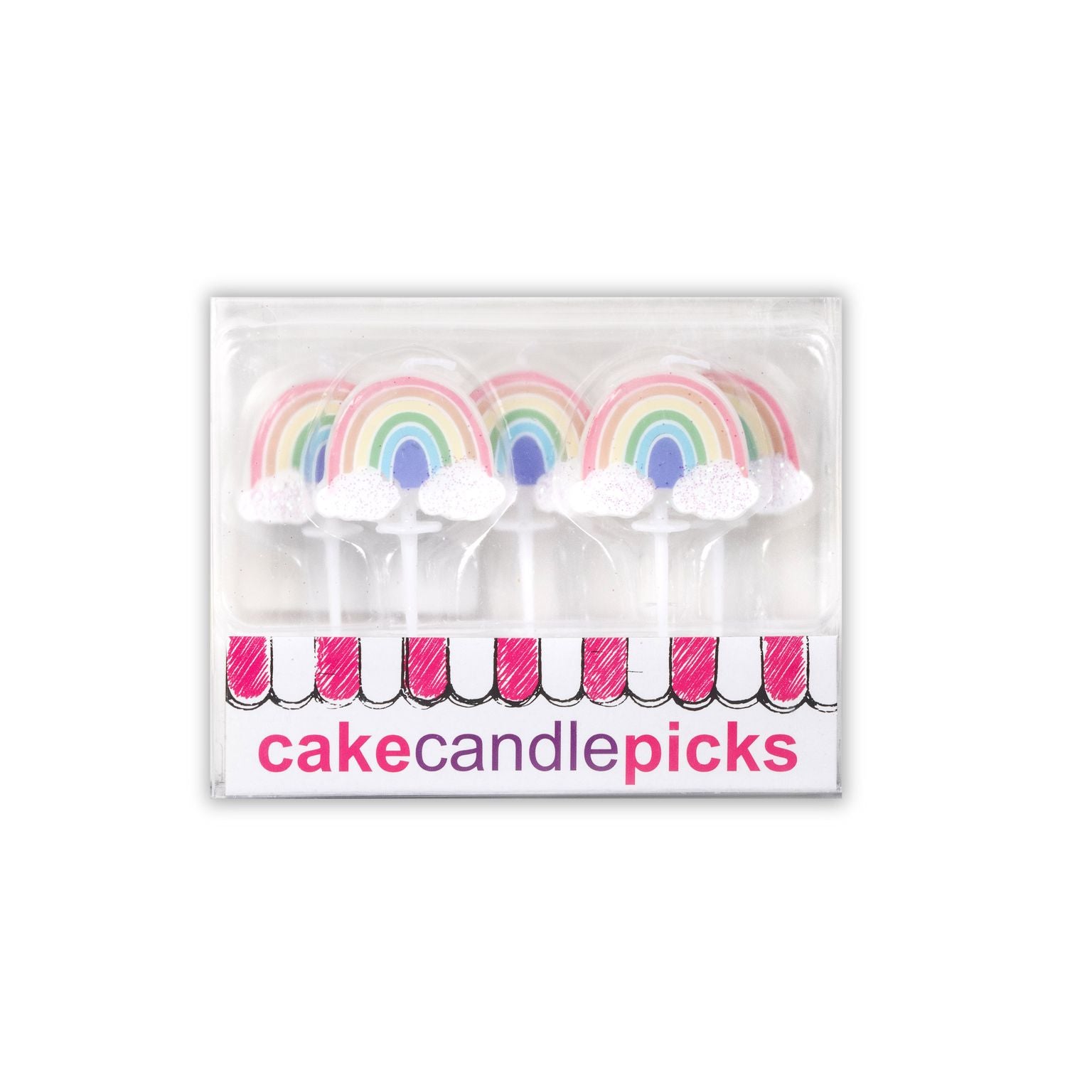 Pastel rainbow set of 5 pick candles