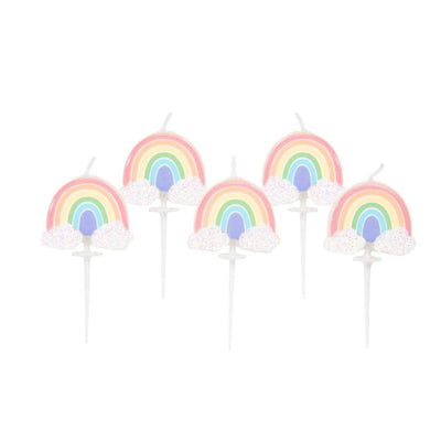Pastel rainbow set of 5 pick candles