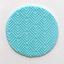 A blue fondant icing example with chevron pattern