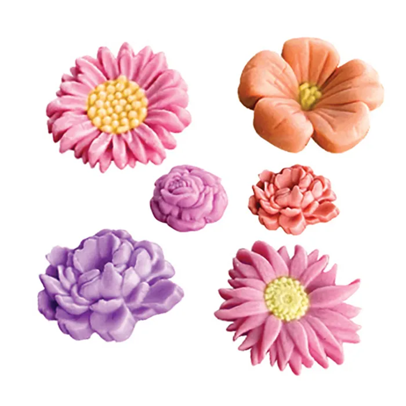 Assorted flowers silicone mould