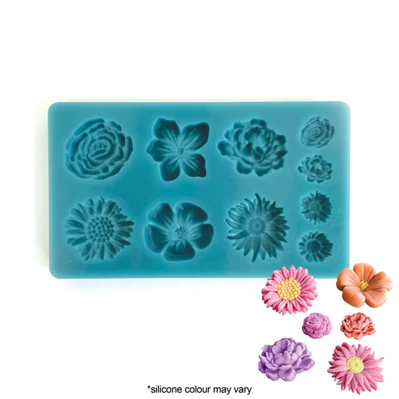 Assorted flowers silicone mould