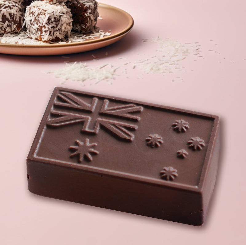Australian flag chocolate and lamingtons