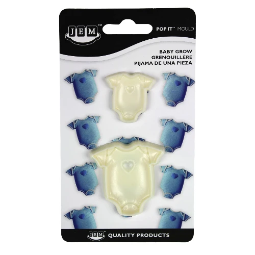 Baby onesie cutter mould set in 2 sizes, in retail packaging by Jem