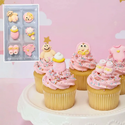 Sugar icing decorations Baby Pink