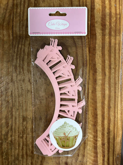 Cupcake Wrappers Pink Ballerina filigree