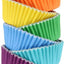 Rainbow foil lined multi colours cupcake papers by PME 100 pack