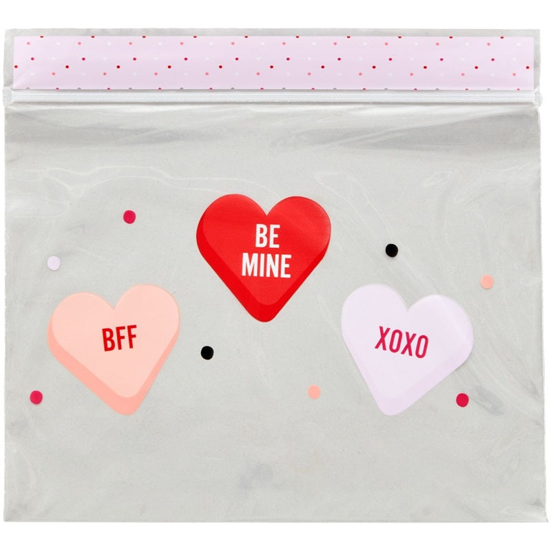 Resealable Conversation hearts treat bags by Wilton pack 20