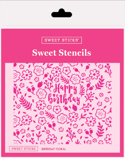 Birthday Floral Stencil by Sweet Sticks