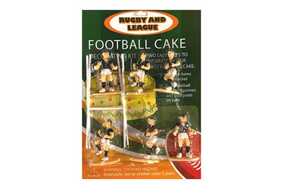 Rugby or league cake topper set Black Jerseys