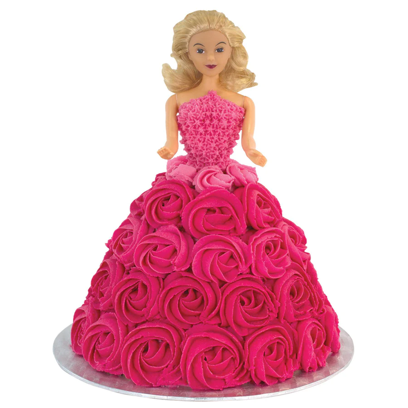 Doll pick Olivia Blonde hair for dolly varden cake by PME