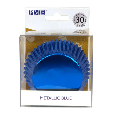 Foil baking cups Blue 50mm x 28mm (30) cupcake papers