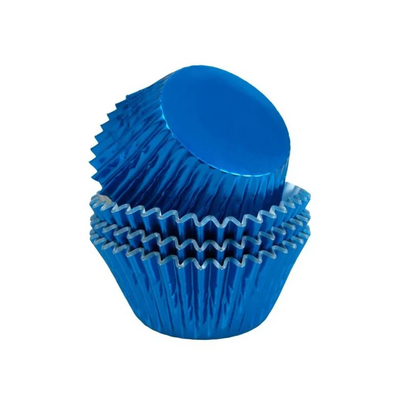 Foil baking cups Blue 50mm x 28mm (30) cupcake papers
