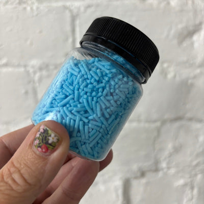 Blue Hail Jimmies sprinkles jar