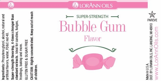 Lorann bubblegum flavour label