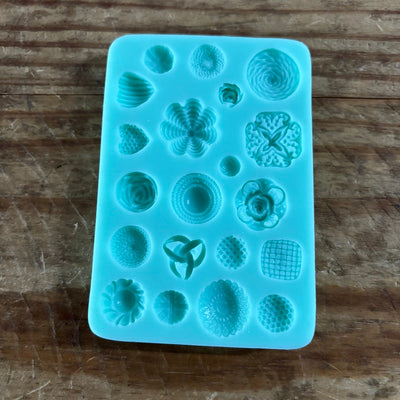 Rosettes buttons assorted decorative elements silicone mould