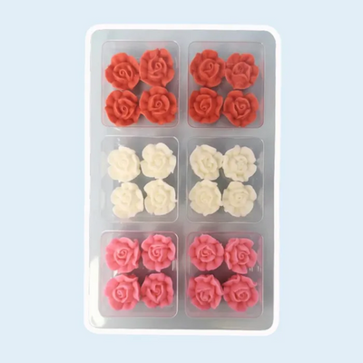 Button rose pack 24 royal icing flowers
