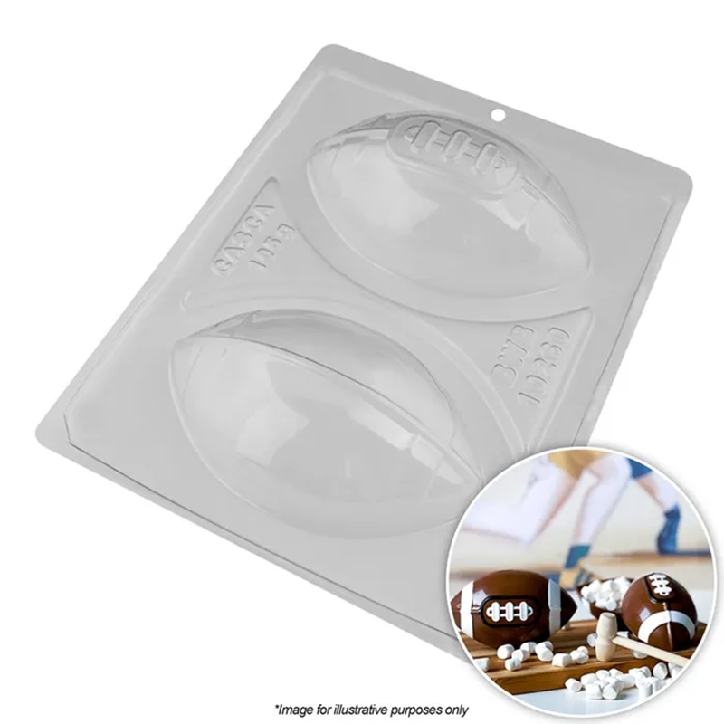 3d rugby football chocolate mould large