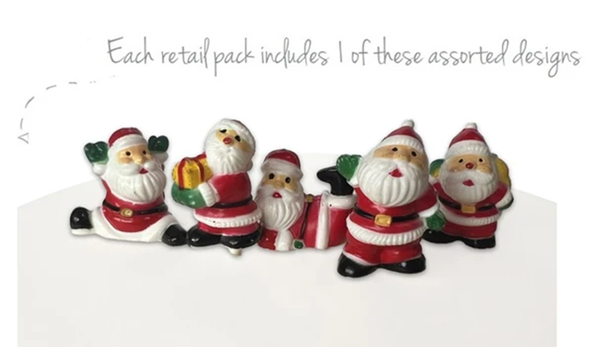 Merry little Christmas Cake Topper set Santa Tree Robin Motto