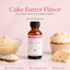 cake batter flavouring with cupcake, cake and icing bowl