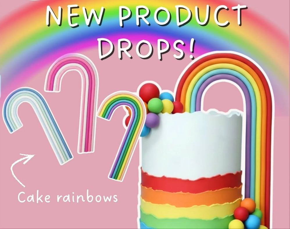 Bright Rainbow cake topper