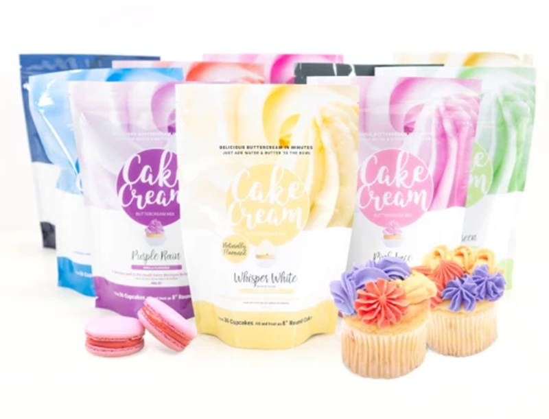 Cake Cream packaging with colorful designs