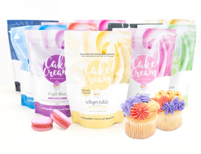 Cake Cream packaging with colorful designs