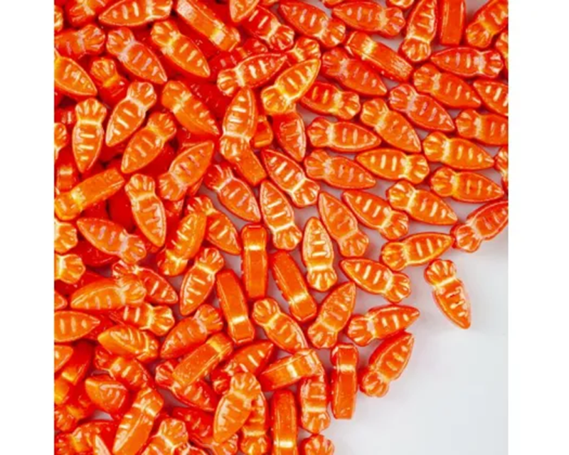 Carrot Shaped sprinkles 100ml jar by Kiwicakes