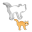 Cat-shaped cookie cutter with a cartoon cat illustration on a white background