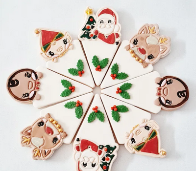 Christmas platter wedge cookie cutter and matching stamp set