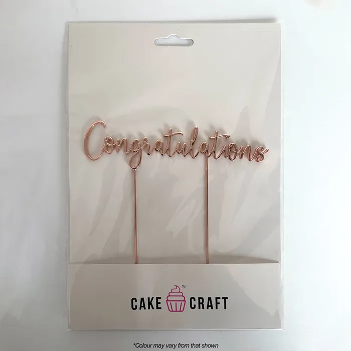 Rose Gold METAL CAKE TOPPER CONGRATULATIONS