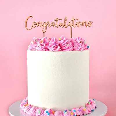 Rose Gold METAL CAKE TOPPER CONGRATULATIONS