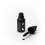 Black bottle of Sprinks gel color with dropper on a white background