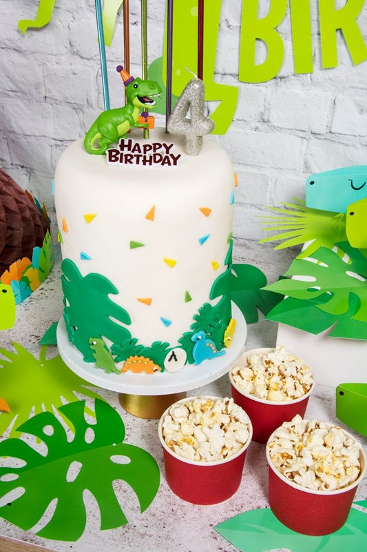 Dinosaur Resin Cake Topper & Red Happy Birthday Motto