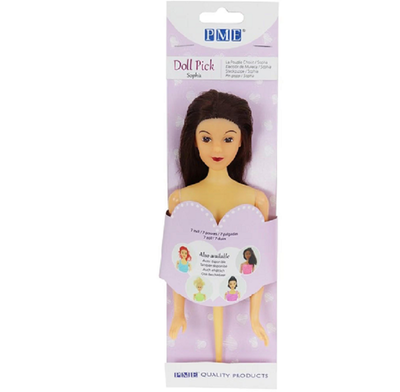 Doll pick brunette hair for dolly varden cake by PME