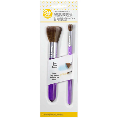 Dusting brush set packaging with two brushes on a white background